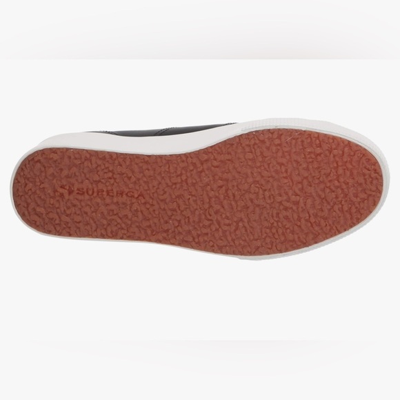 Superga Women's 2790-Naplngcotu Sneaker size 9 Black Leather upper white sole - Picture 4 of 7